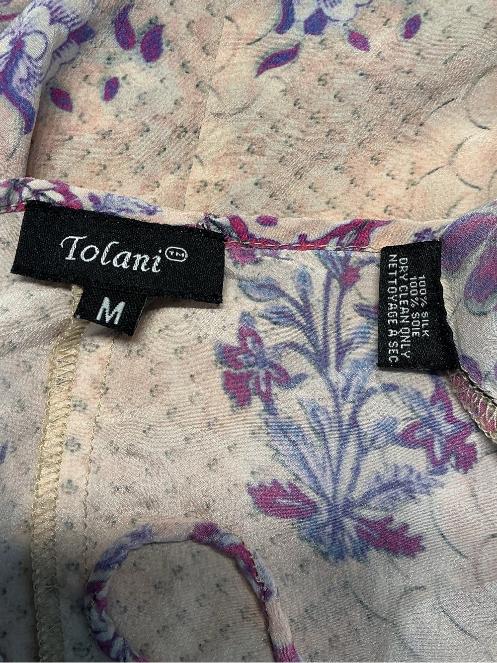 Tolani Silk Cold Shoulder Peasant Blouse - Picture 10 of 10